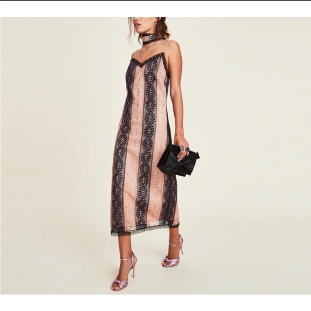 NWT LPA the label lace v neck midi dress